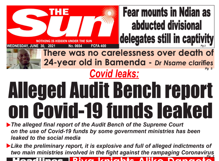 The Sun: Alleged Audit Bench report on Covid-19 funds leaked
