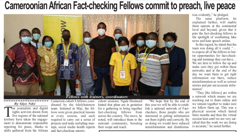 The Guardian Post: Cameroonian Africa Factchecking Fellowship Commit to preach, live peace (Page 9)