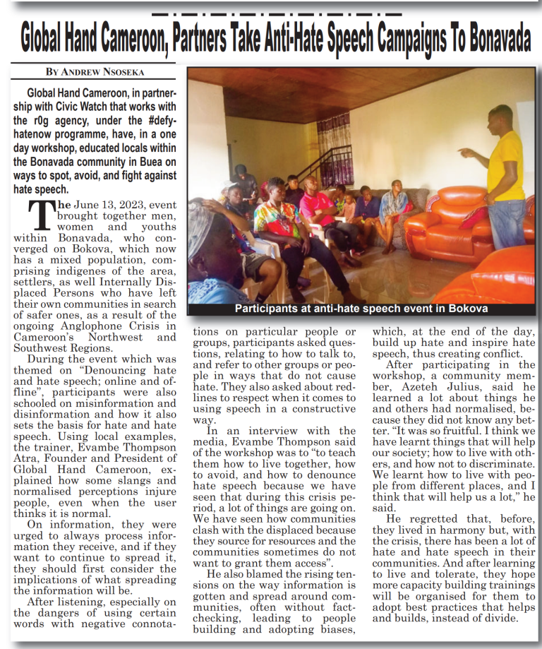 Global Hand in The Post Newspaper: Promoting Best Practices Within Crisis-affected Communities